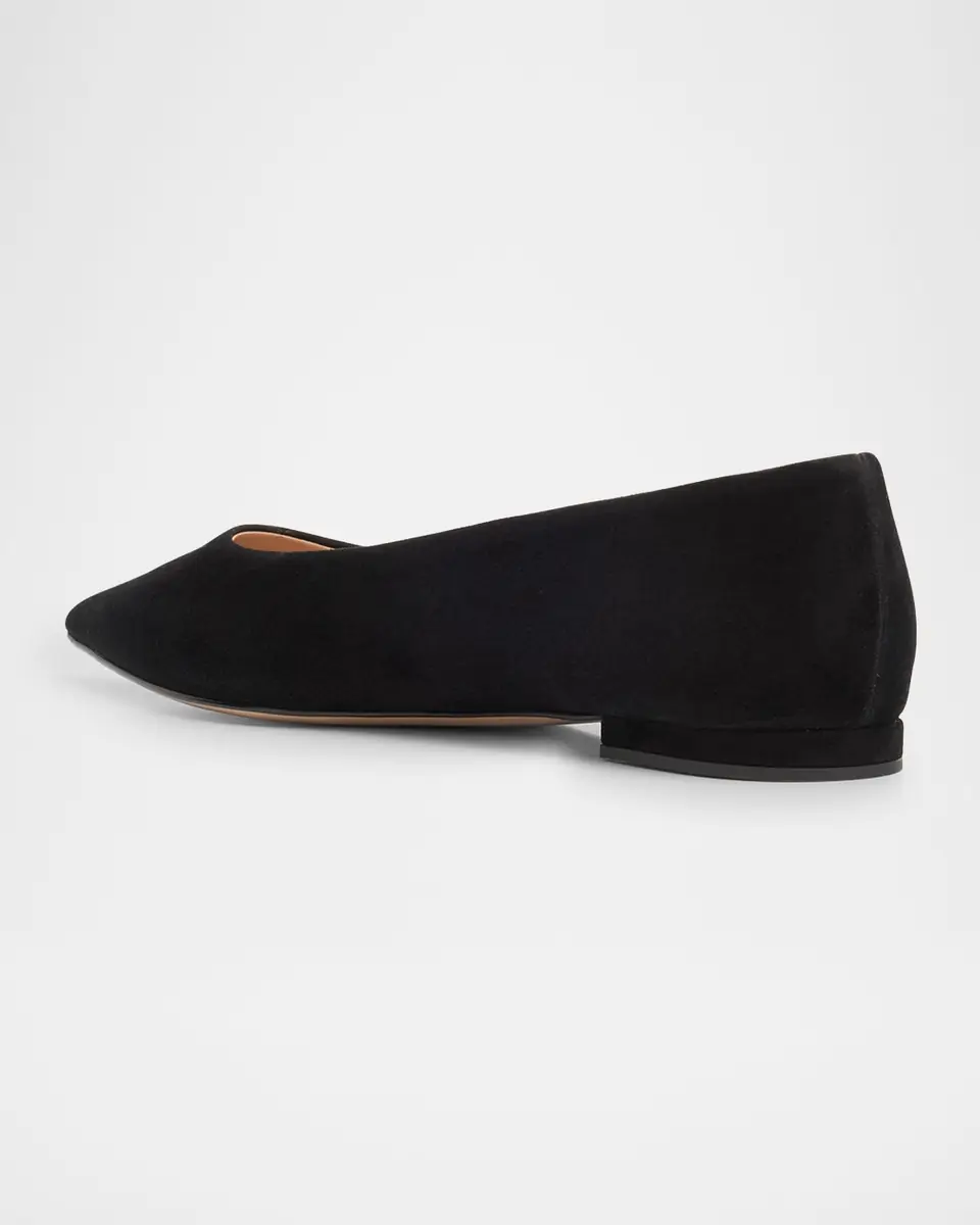 Gianvito Rossi Suede Pointed-Toe Ballerina Flats | Thumbnail 3