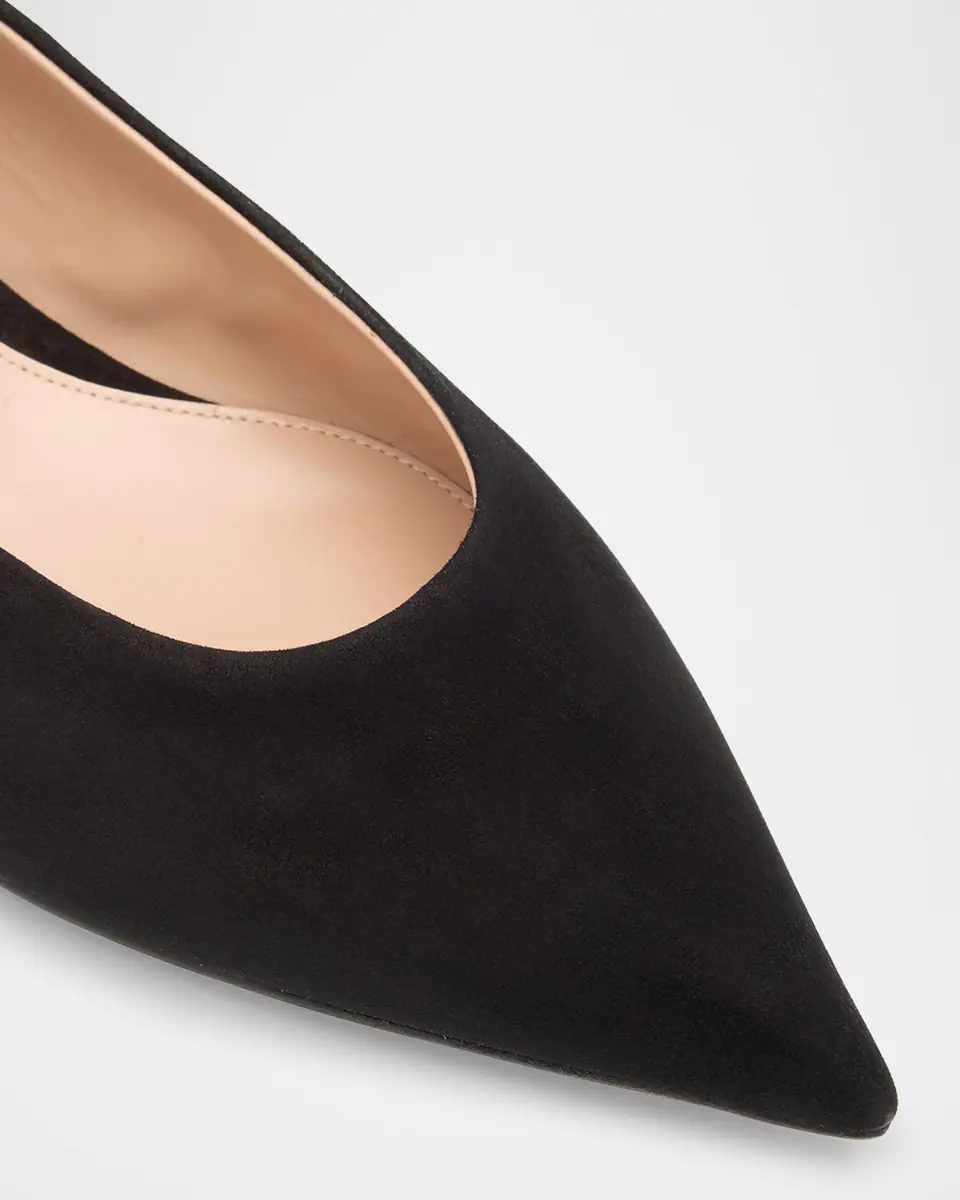 Gianvito Rossi Suede Pointed-Toe Ballerina Flats | Thumbnail 4