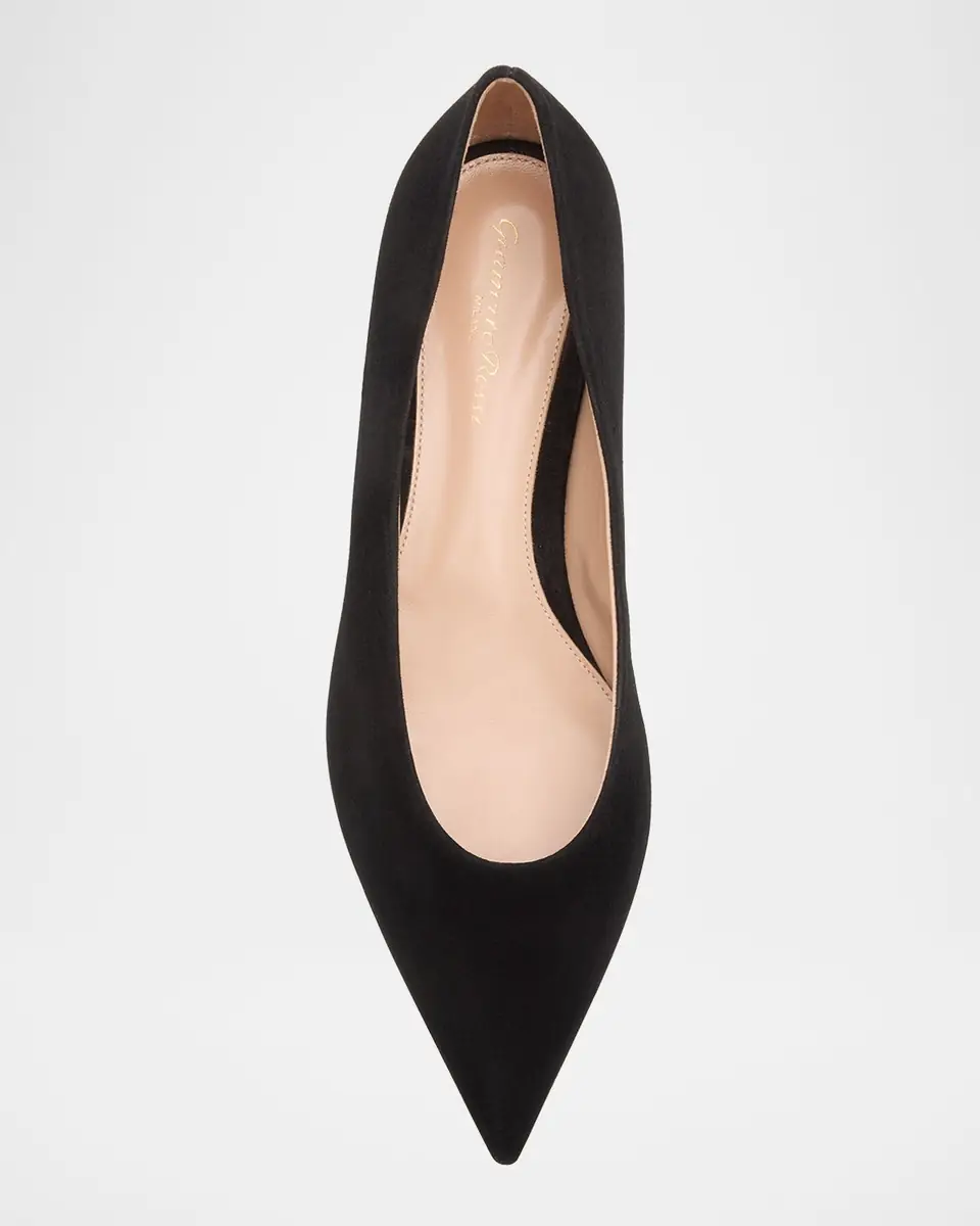 Gianvito Rossi Suede Pointed-Toe Ballerina Flats | Thumbnail 5
