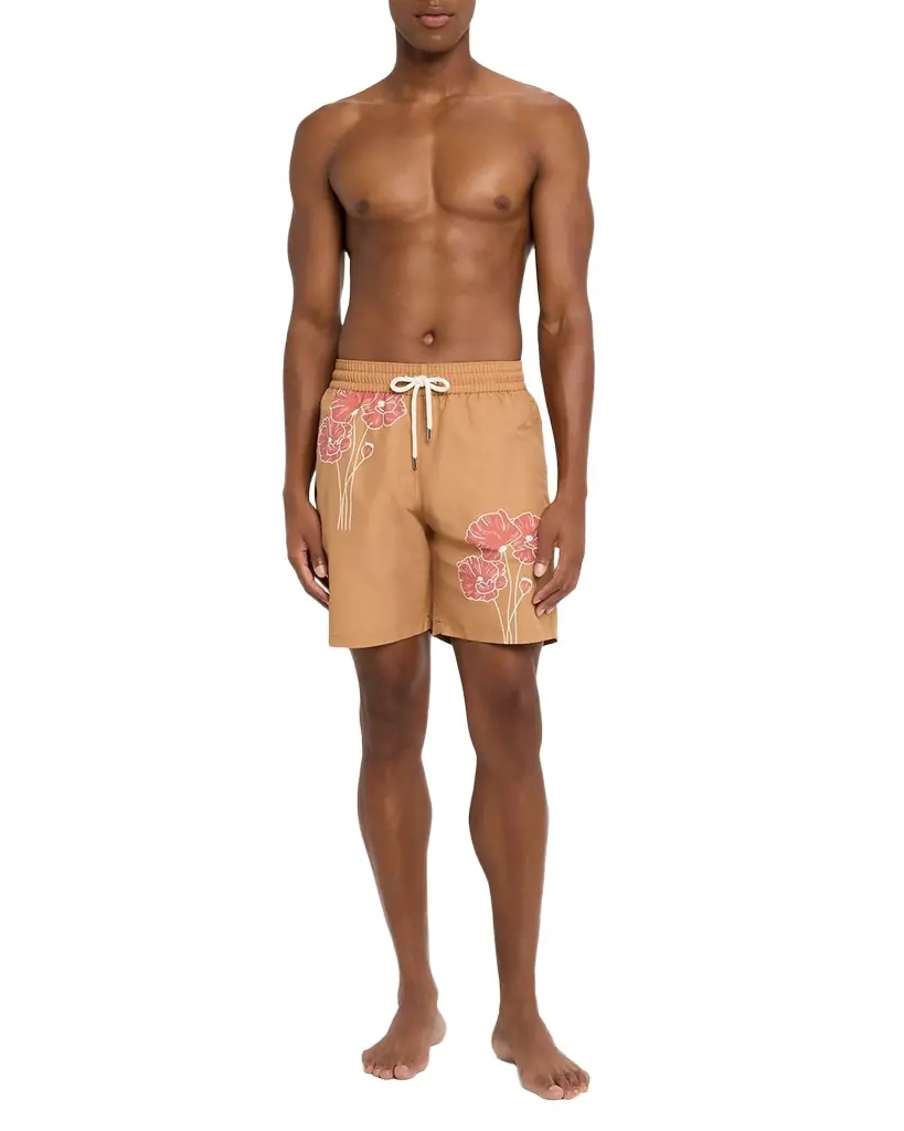 Frescobol Carioca Men 's Santos Linear Floral Swim Shorts | Image 1 Frescobol Carioca Men 's Santos Linear Floral Swim Shorts | Image 1