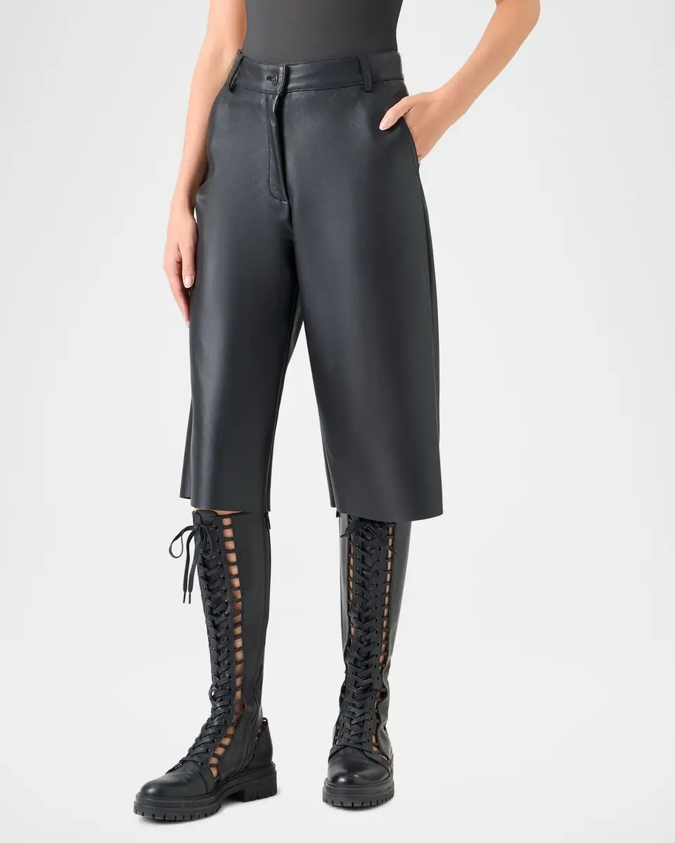 Akris Finny Leather Bermuda Shorts | Thumbnail 2 Akris Finny Leather Bermuda Shorts | Thumbnail 2
