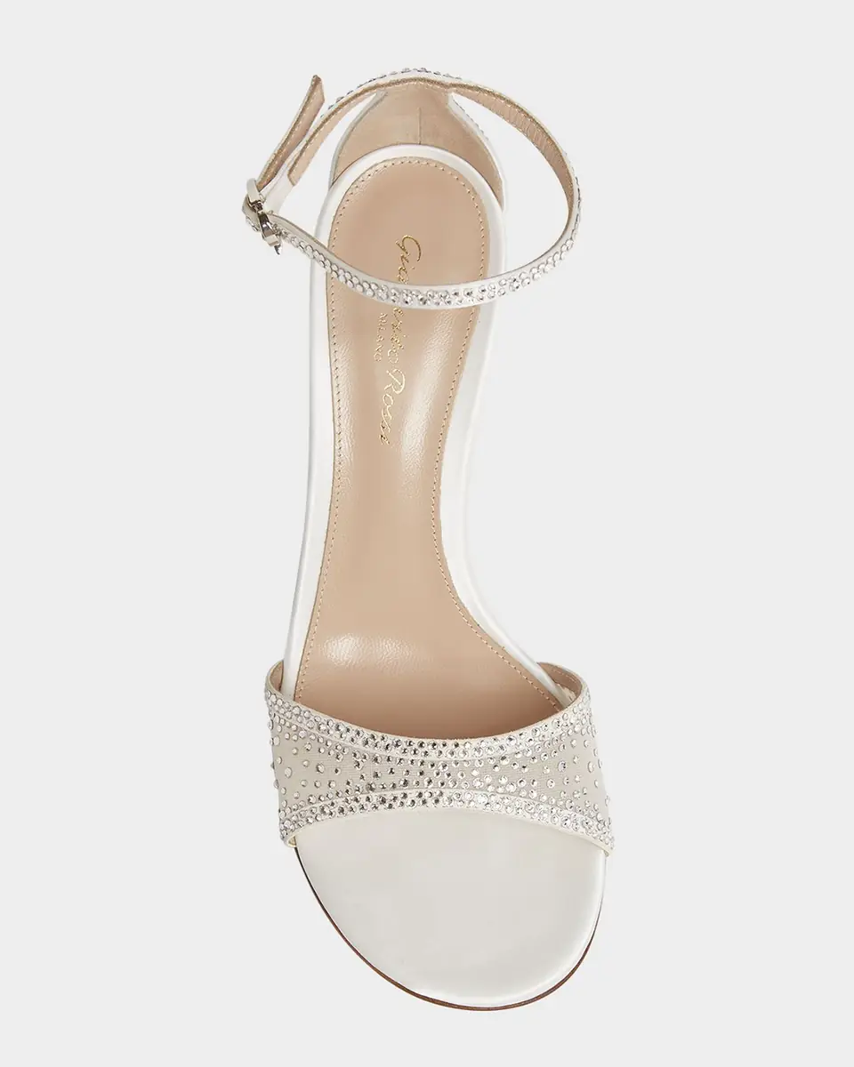 Gianvito Rossi Strass Organza Ankle-Strap Cocktail Sandals | Thumbnail 3