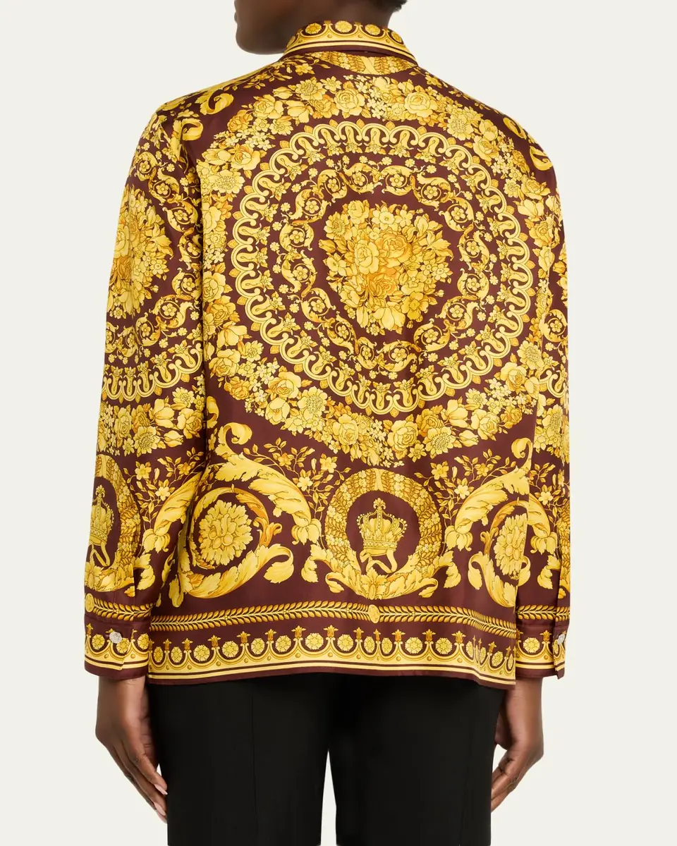 Versace Barocco Print Silk Shirt | Thumbnail 3