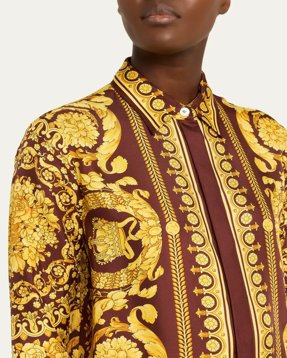 Versace Barocco Print Silk Shirt | Thumbnail 5