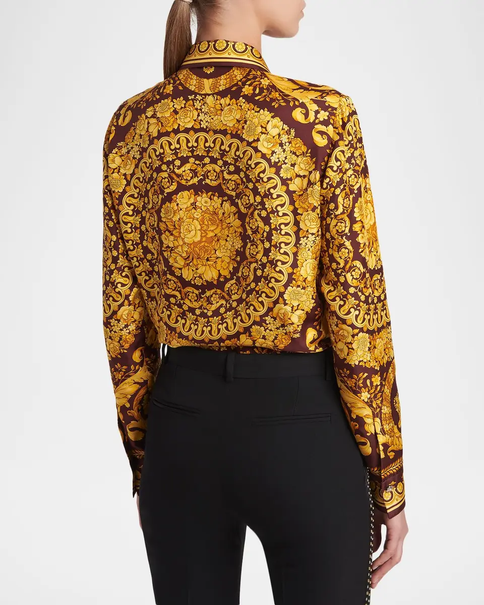 Versace Barocco Print Silk Shirt | Thumbnail 7