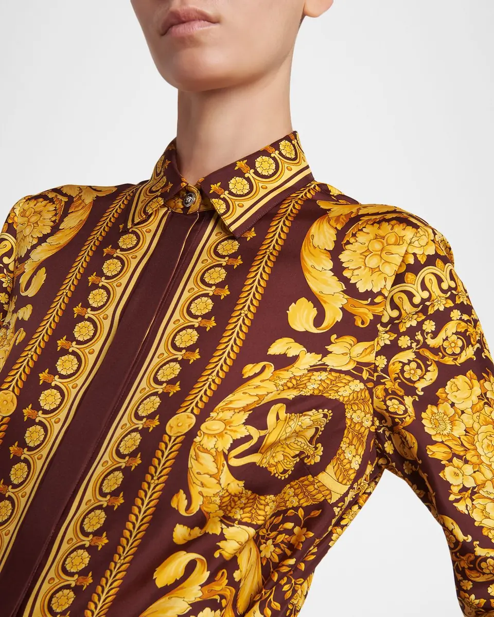 Versace Barocco Print Silk Shirt | Thumbnail 9