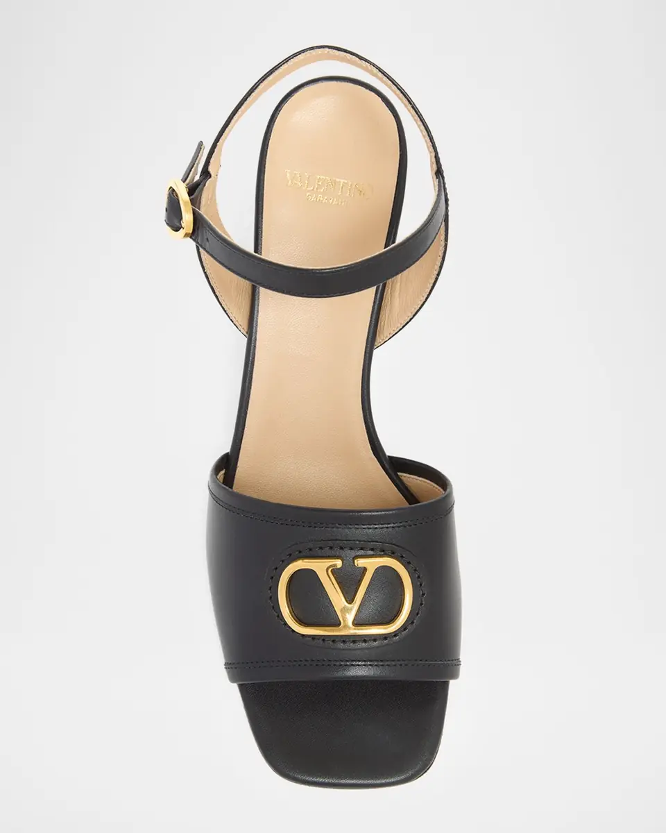 Valentino Garavani 75mm VLogo Signature Leather Sandals | Thumbnail 7 Valentino Garavani 75mm VLogo Signature Leather Sandals | Thumbnail 7