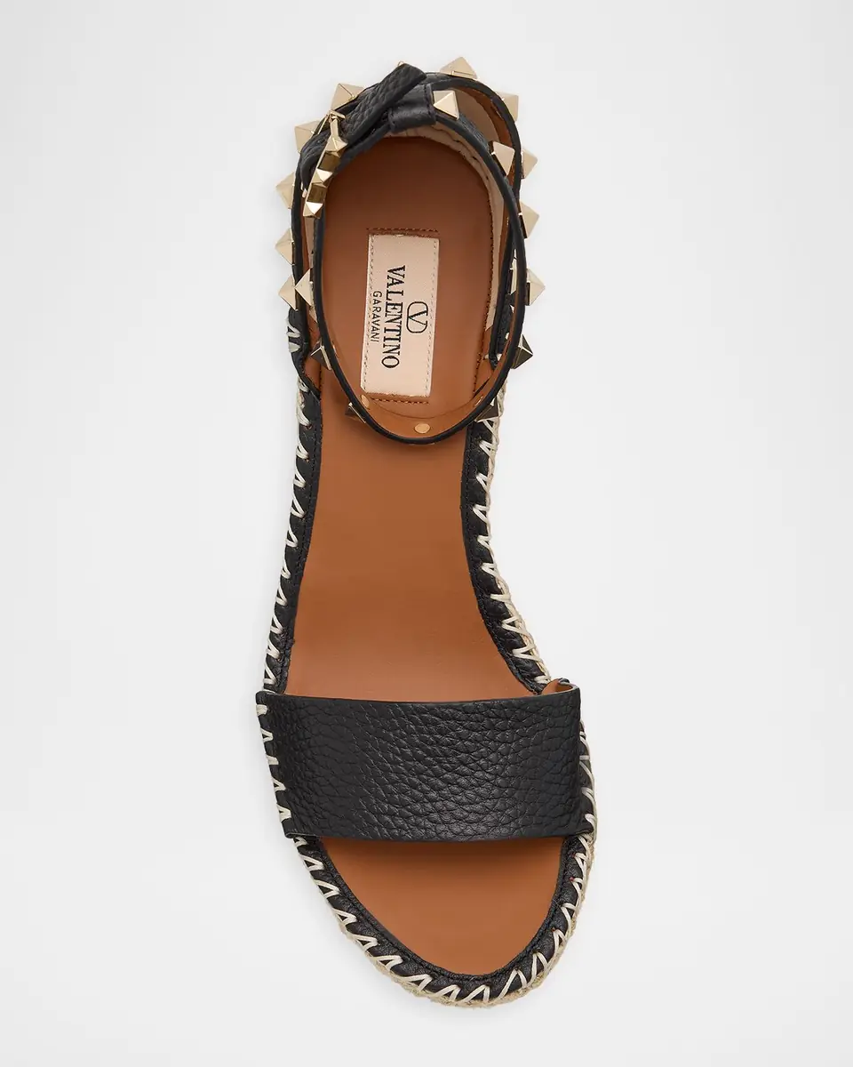 Valentino Garavani 105mm Rockstud Leather Wedge Espadrille Sandals | Thumbnail 11
