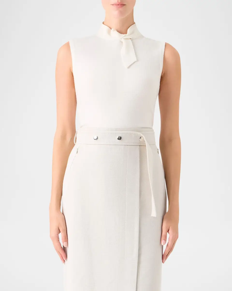 Akris Neck-Tie Cashmere Sleeveless Sweater | Thumbnail 4