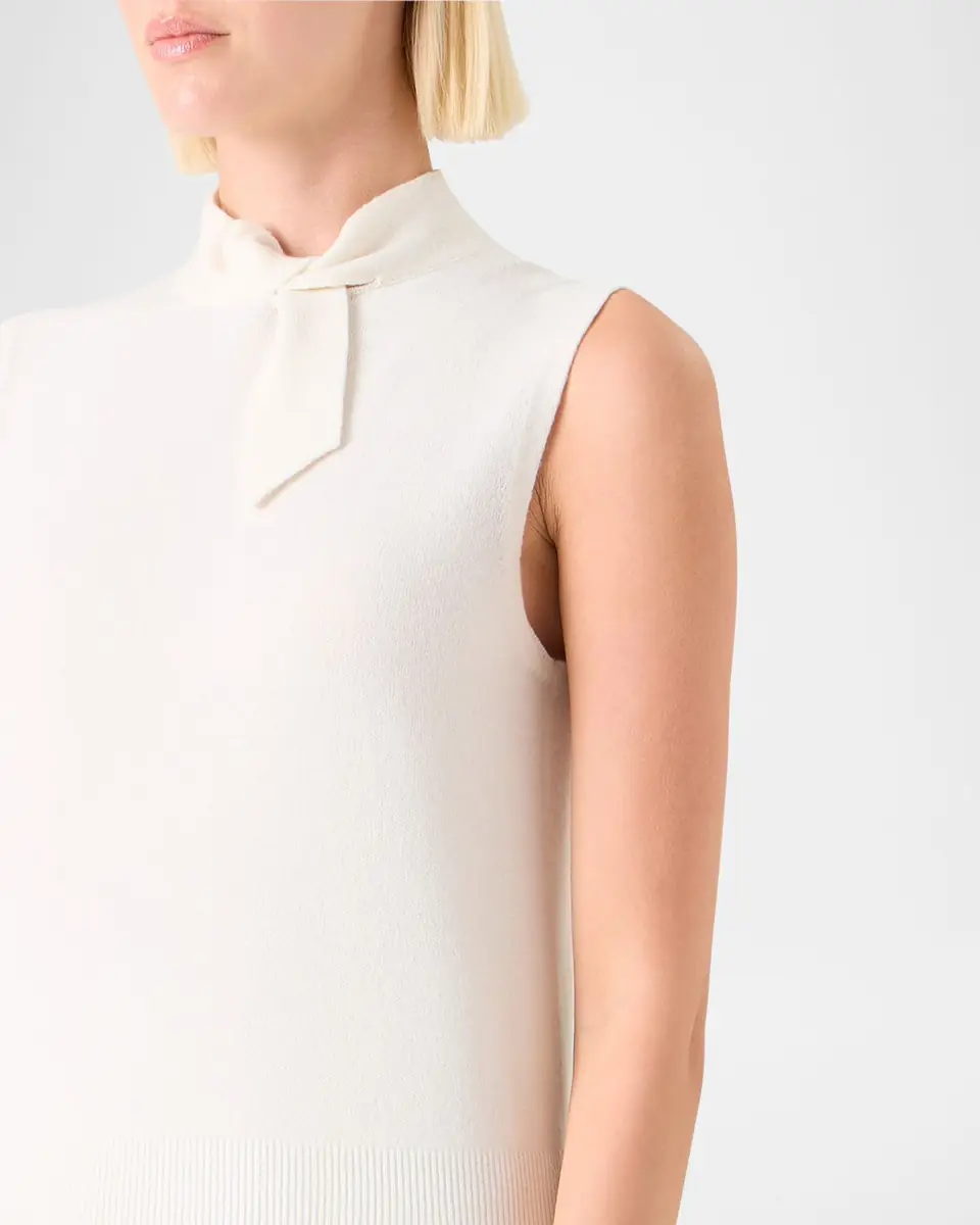 Akris Neck-Tie Cashmere Sleeveless Sweater | Thumbnail 5