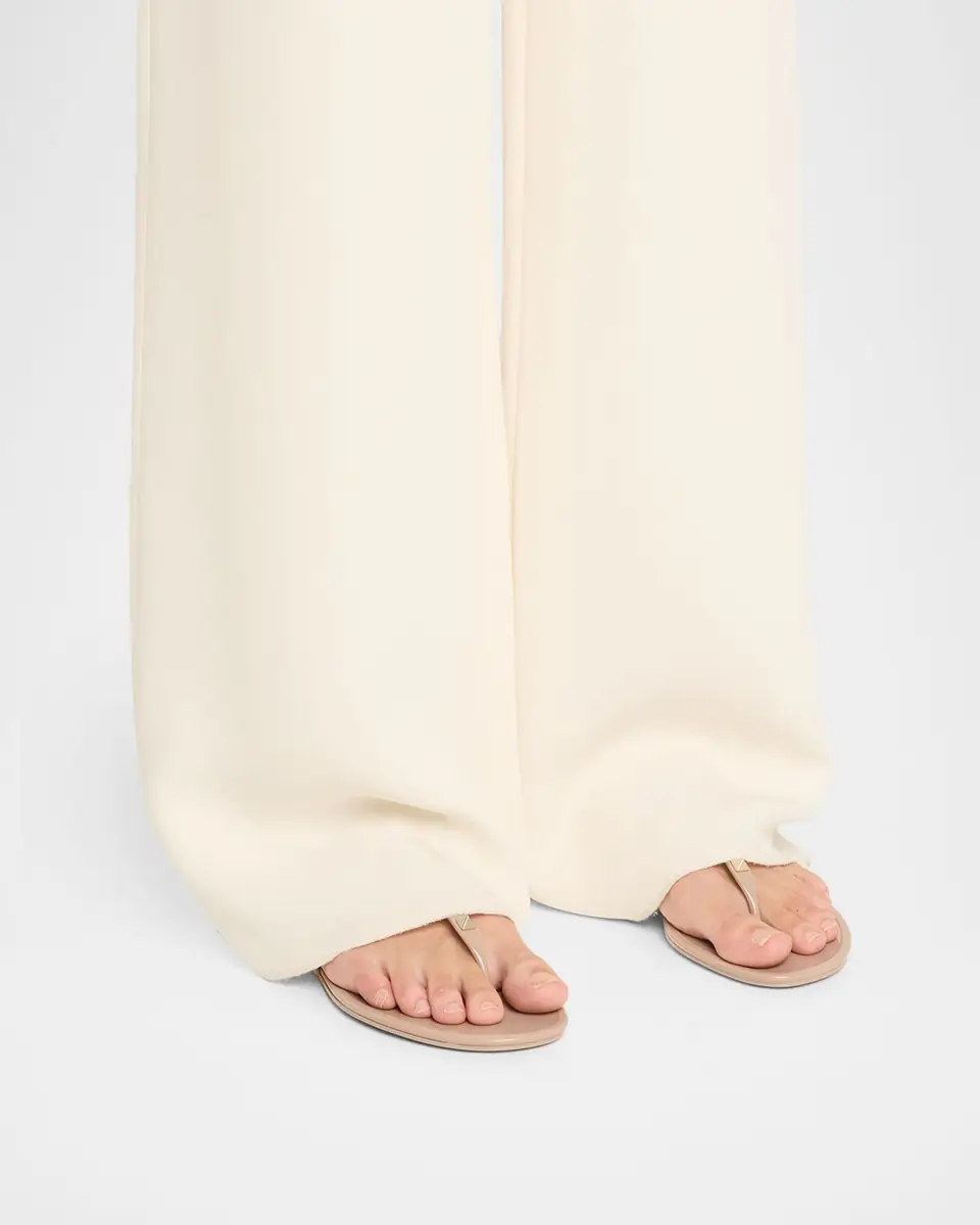 Valentino Garavani Rockstud Caged Leather Flat Slide Sandals | Thumbnail 2 Valentino Garavani Rockstud Caged Leather Flat Slide Sandals | Thumbnail 2