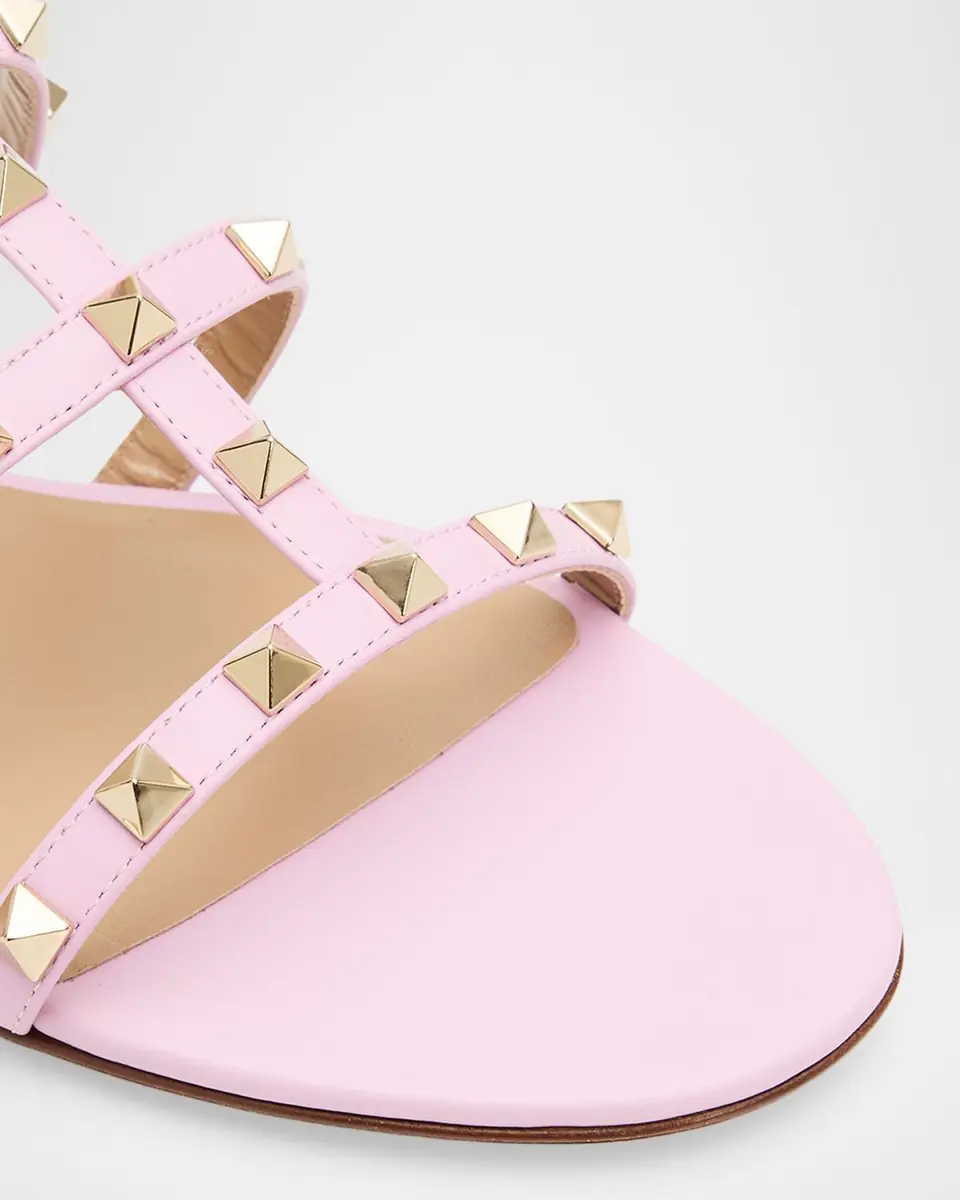 Valentino Garavani Rockstud Caged Leather Flat Slide Sandals | Thumbnail 13 Valentino Garavani Rockstud Caged Leather Flat Slide Sandals | Thumbnail 13