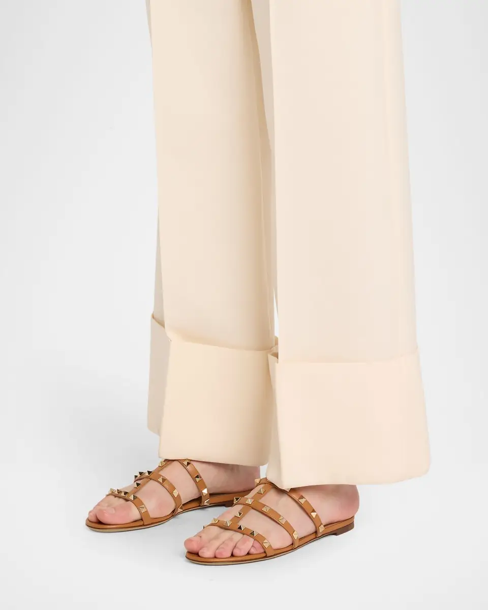 Valentino Garavani Rockstud Caged Leather Flat Slide Sandals | Thumbnail 15 Valentino Garavani Rockstud Caged Leather Flat Slide Sandals | Thumbnail 15