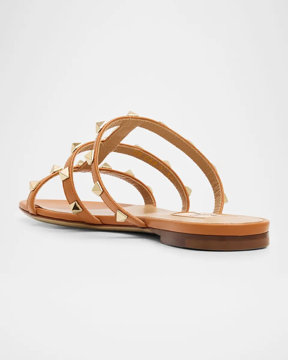 Valentino Garavani Rockstud Caged Leather Flat Slide Sandals | Thumbnail 17 Valentino Garavani Rockstud Caged Leather Flat Slide Sandals | Thumbnail 17