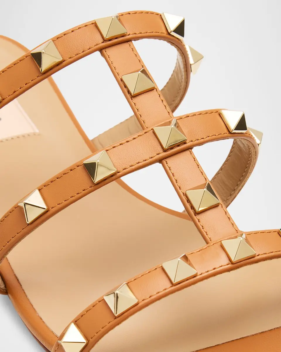 Valentino Garavani Rockstud Caged Leather Flat Slide Sandals | Thumbnail 18 Valentino Garavani Rockstud Caged Leather Flat Slide Sandals | Thumbnail 18