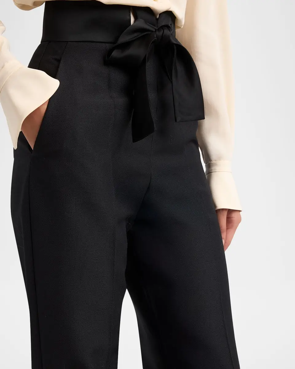 Valentino Garavani Bow High-Rise Cashmere Straight-Leg Pants | Thumbnail 4 Valentino Garavani Bow High-Rise Cashmere Straight-Leg Pants | Thumbnail 4