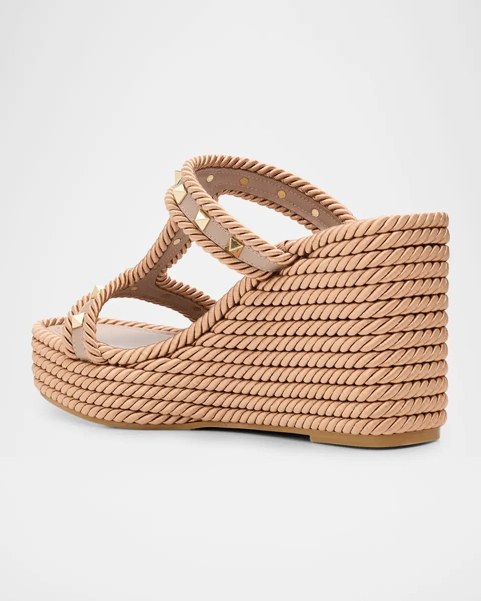 Valentino Garavani 90mm Rockstud Torchon T-Strap Espadrille Sandals | Thumbnail 4 Valentino Garavani 90mm Rockstud Torchon T-Strap Espadrille Sandals | Thumbnail 4