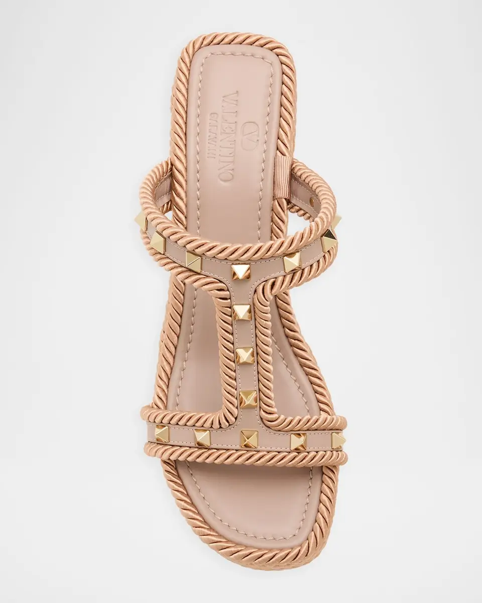 Valentino Garavani 90mm Rockstud Torchon T-Strap Espadrille Sandals | Thumbnail 6 Valentino Garavani 90mm Rockstud Torchon T-Strap Espadrille Sandals | Thumbnail 6