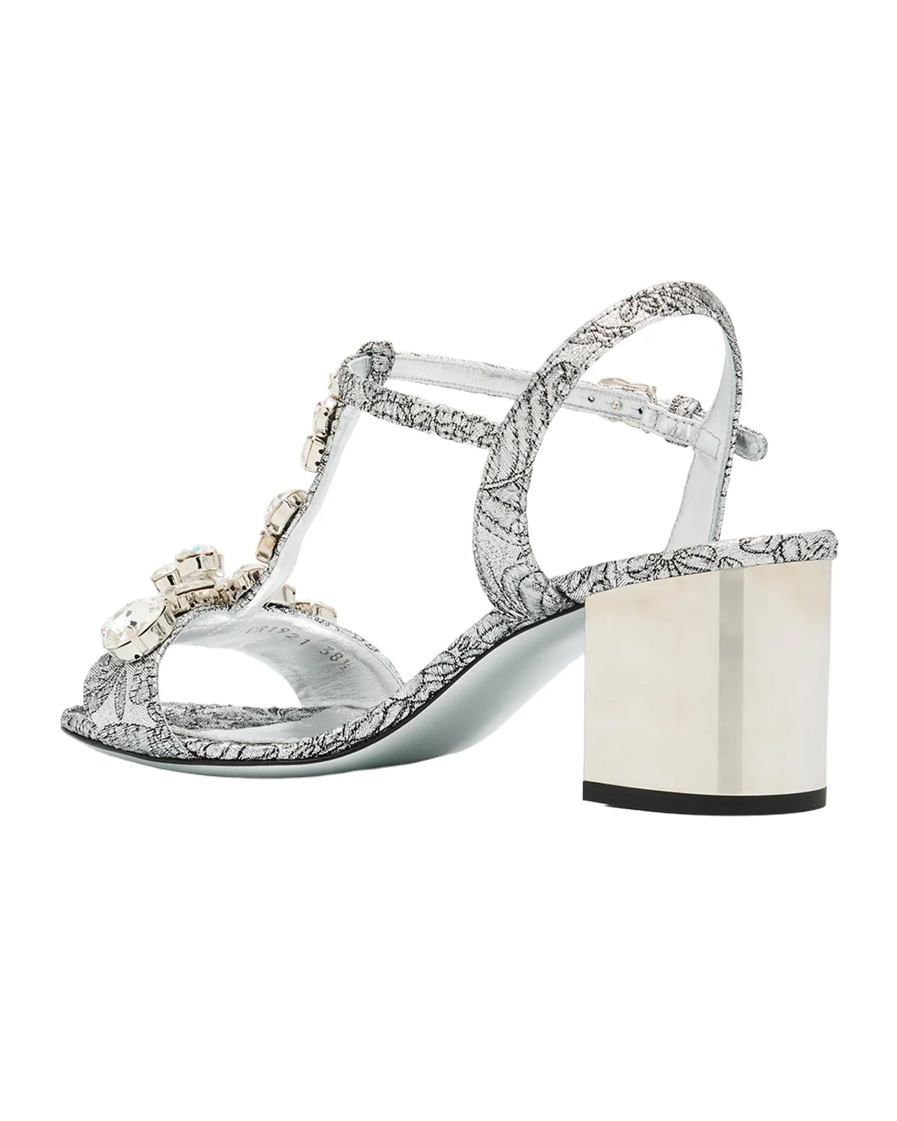 Dolce & Gabbana 60mm Crystal Brocade Block-Heel Sandals