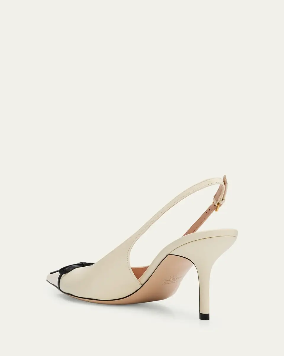 Valentino Garavani 45mm Bepointy Patent Leather and Kidskin Slingback Pumps | Thumbnail 4 Valentino Garavani 45mm Bepointy Patent Leather and Kidskin Slingback Pumps | Thumbnail 4