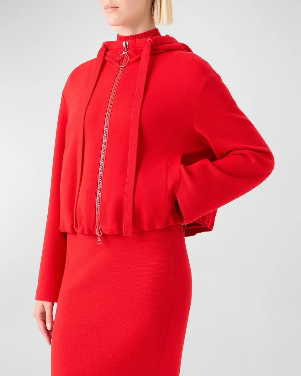 Akris punto Zip-Front Wool-Blend Hoodie | Thumbnail 4 Akris punto Zip-Front Wool-Blend Hoodie | Thumbnail 4