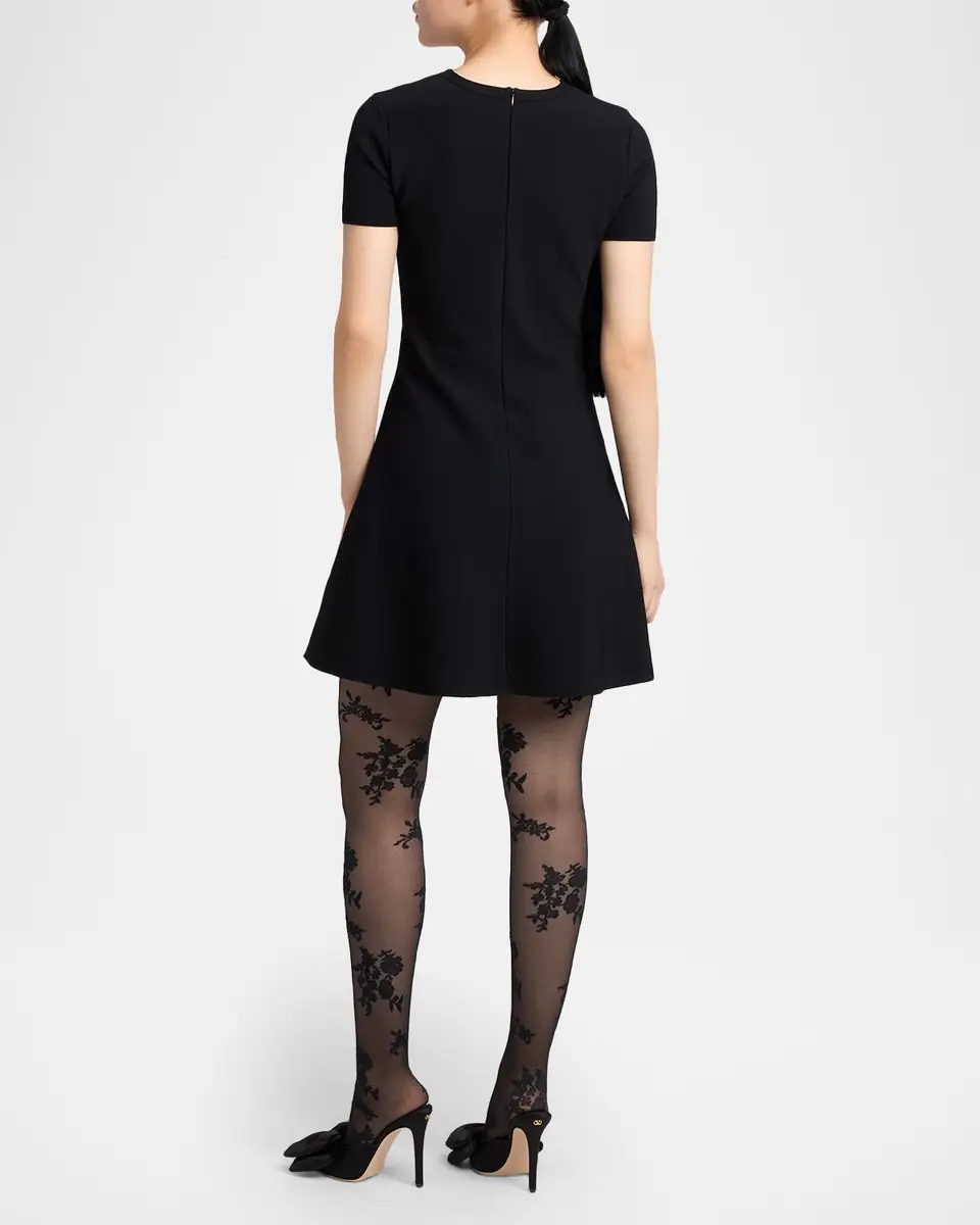 Valentino Garavani Lace Bib Short-Sleeve Mini Swing Dress | Thumbnail 3 Valentino Garavani Lace Bib Short-Sleeve Mini Swing Dress | Thumbnail 3