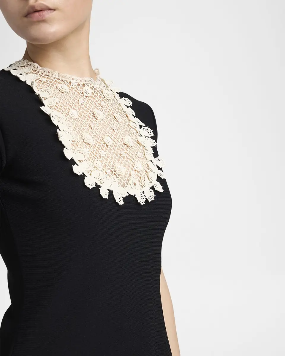 Valentino Garavani Lace Bib Short-Sleeve Mini Swing Dress | Thumbnail 5 Valentino Garavani Lace Bib Short-Sleeve Mini Swing Dress | Thumbnail 5