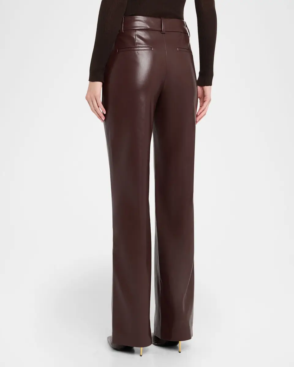 Alice + Olivia Alexander High-Rise Vegan Leather Trousers | Thumbnail 2 Alice + Olivia Alexander High-Rise Vegan Leather Trousers | Thumbnail 2