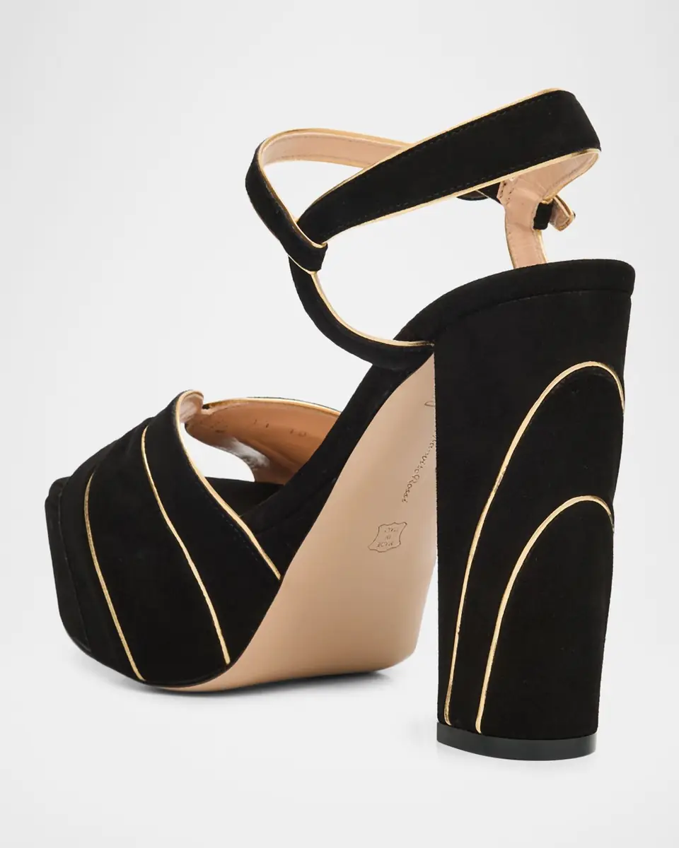 Gianvito Rossi Suede Ankle-Strap Platform Sandals | Thumbnail 3