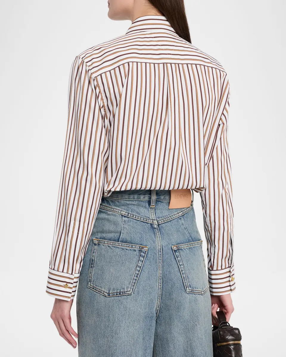 Bottega Veneta Knot-Button Striped Cotton Button-Down Shirt | Thumbnail 3 Bottega Veneta Knot-Button Striped Cotton Button-Down Shirt | Thumbnail 3