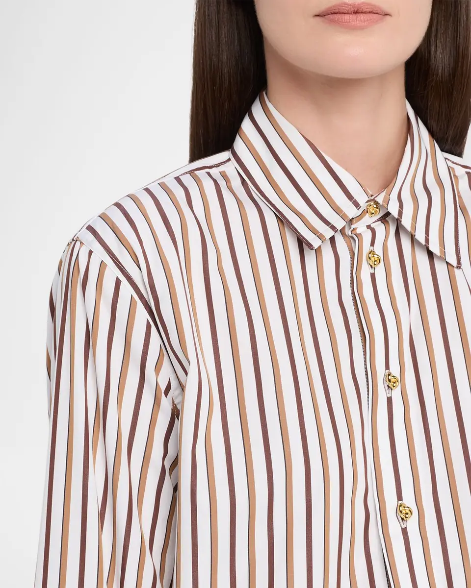 Bottega Veneta Knot-Button Striped Cotton Button-Down Shirt | Thumbnail 5 Bottega Veneta Knot-Button Striped Cotton Button-Down Shirt | Thumbnail 5