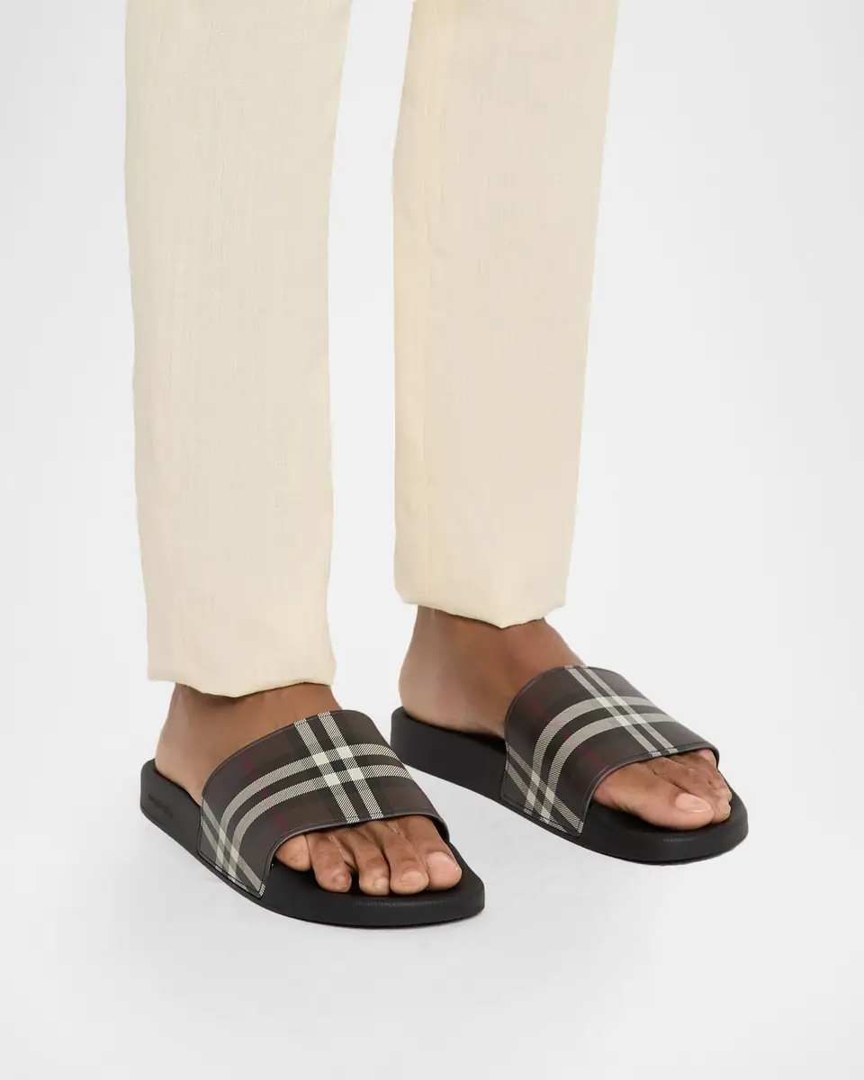 Burberry Men's Furley Check Slides | Thumbnail 2 Burberry Men's Furley Check Slides | Thumbnail 2