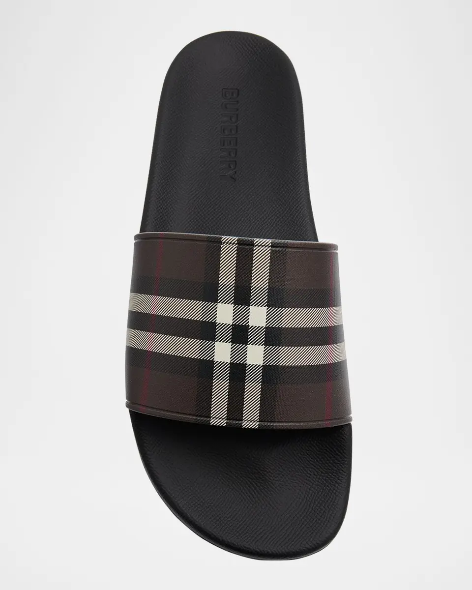 Burberry Men's Furley Check Slides | Thumbnail 6 Burberry Men's Furley Check Slides | Thumbnail 6