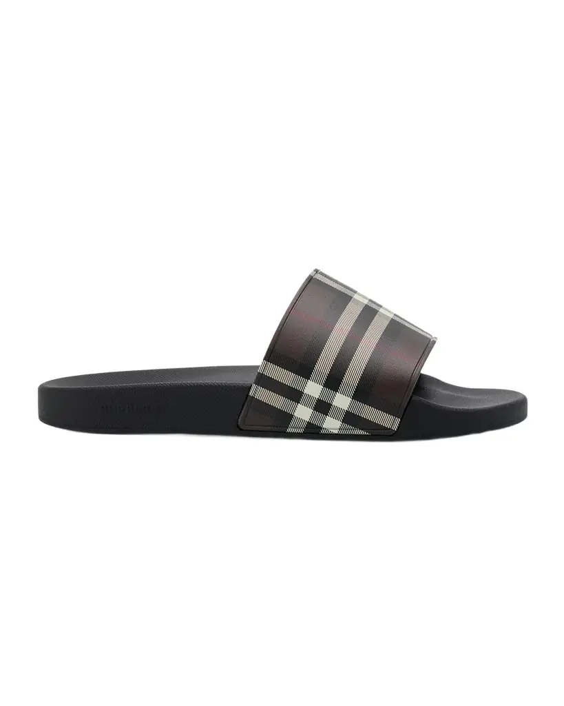 Burberry Men's Furley Check Slides | Image 1 Burberry Men's Furley Check Slides | Image 1