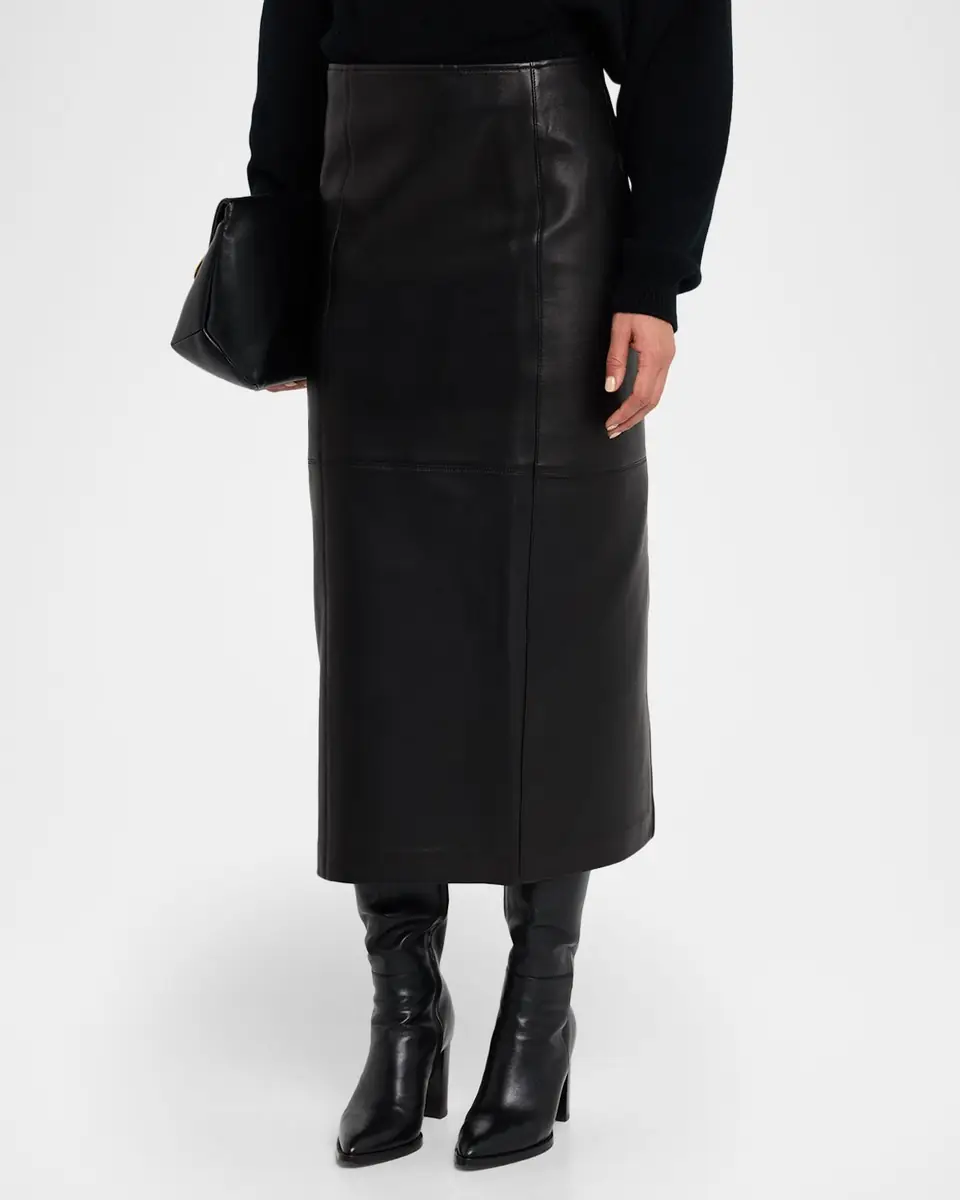 A.L.C. Marta Leather Midi Skirt | Thumbnail 3 A.L.C. Marta Leather Midi Skirt | Thumbnail 3