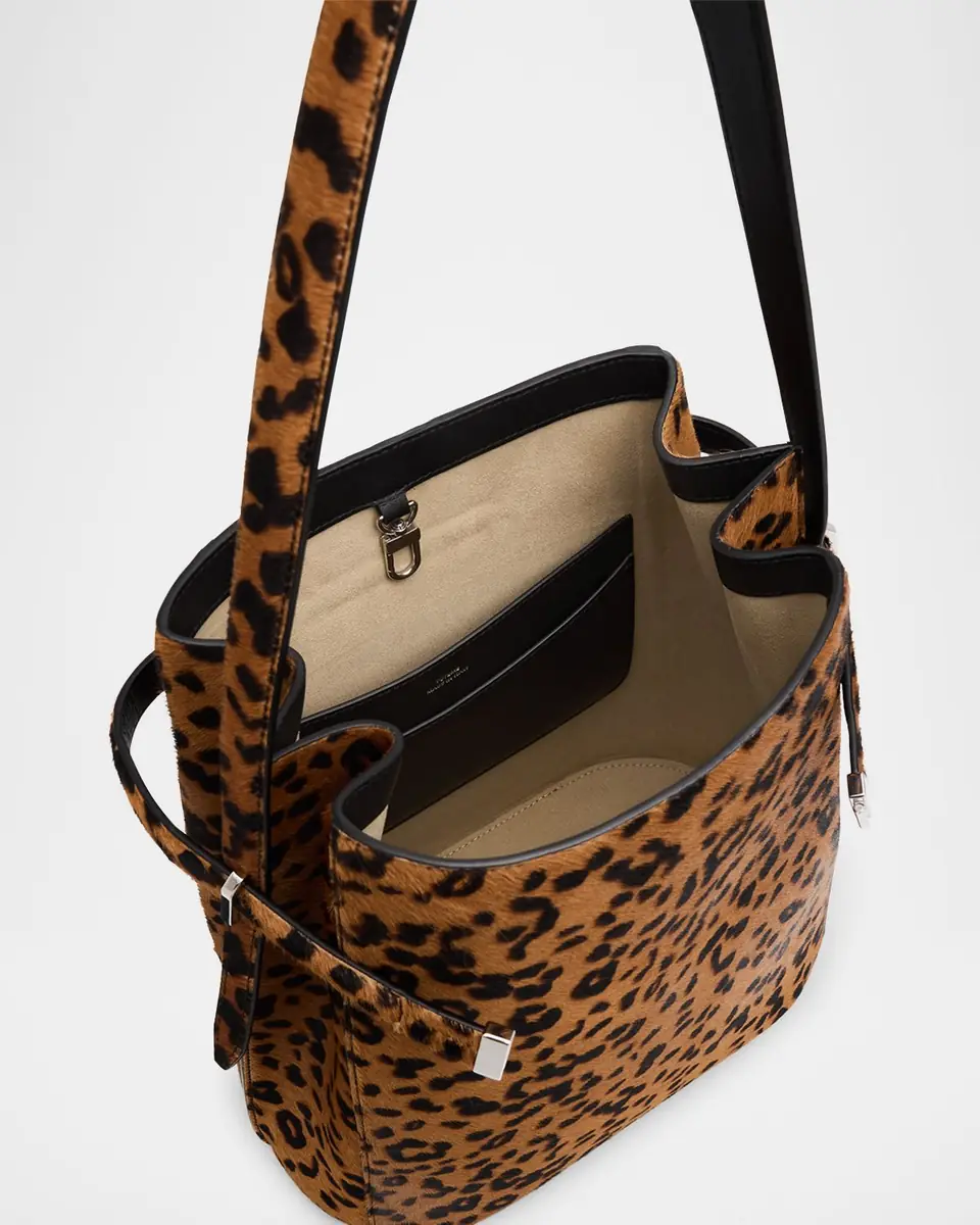 TOTEME Belted Leopard Pony Hair Bucket Bag | Thumbnail 2