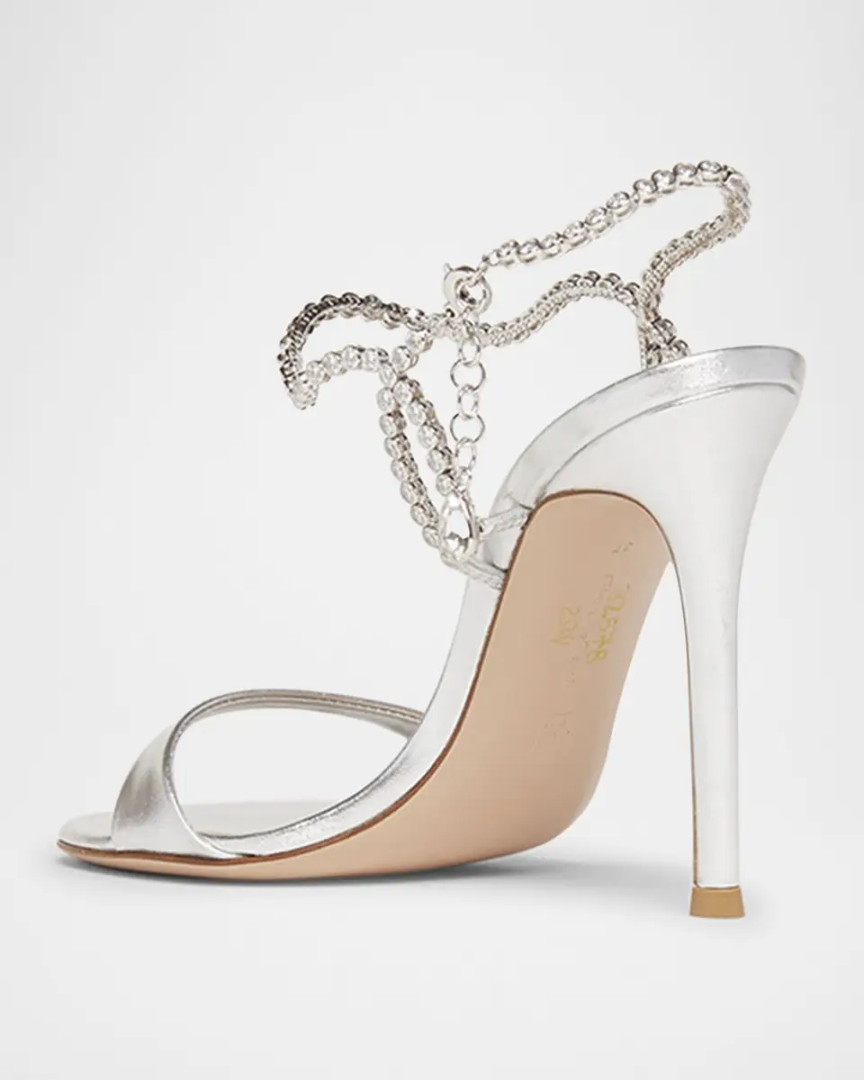 Gianvito Rossi Nappa Leather Embellished Strappy Sandals | Thumbnail 3