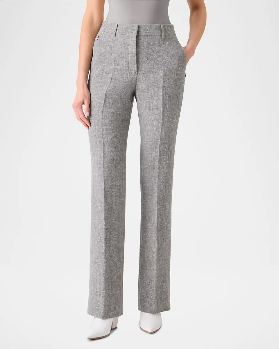 Akris Marilyn Linen-Wool Straight-Leg Pants | Thumbnail 4 Akris Marilyn Linen-Wool Straight-Leg Pants | Thumbnail 4
