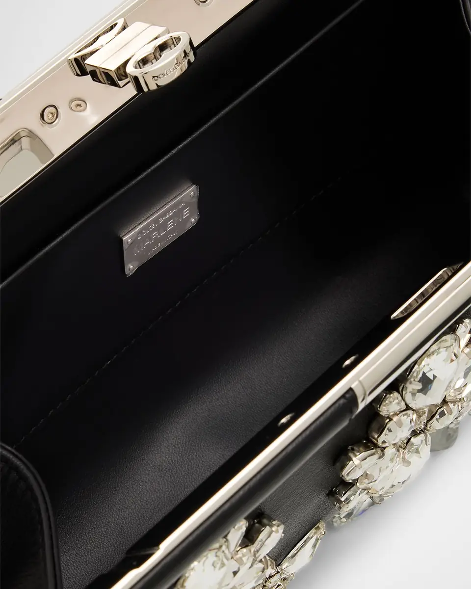 Dolce & Gabbana Marlene Crystal-Embellished Leather Shoulder Bag | Thumbnail 3