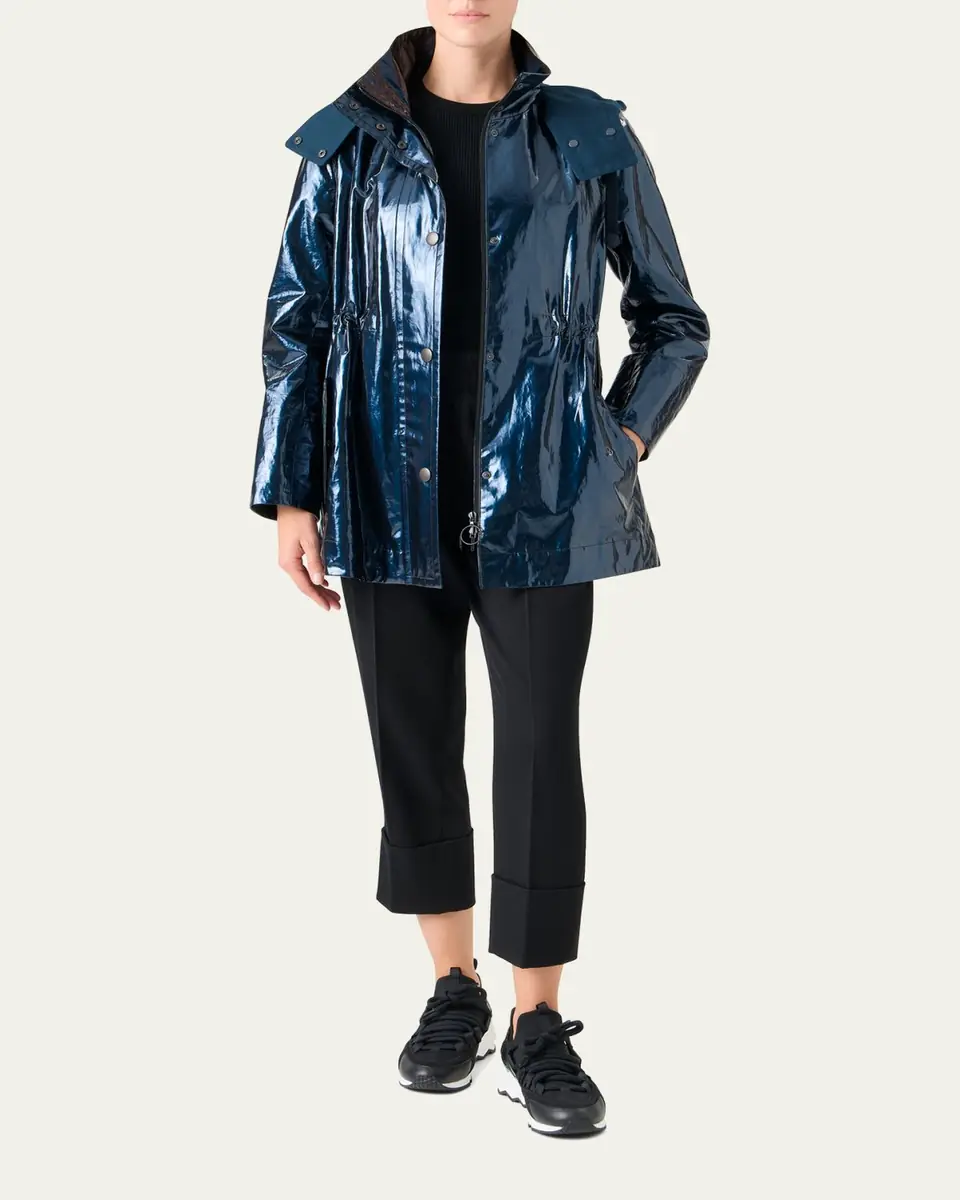 Akris punto Lacquered Short Parka Jacket | Thumbnail 2 Akris punto Lacquered Short Parka Jacket | Thumbnail 2