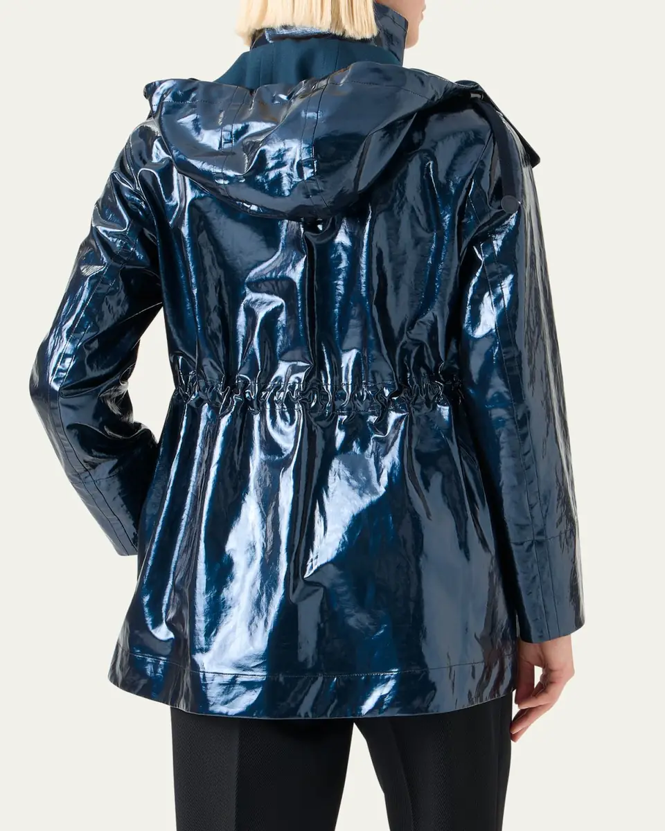 Akris punto Lacquered Short Parka Jacket | Thumbnail 3 Akris punto Lacquered Short Parka Jacket | Thumbnail 3