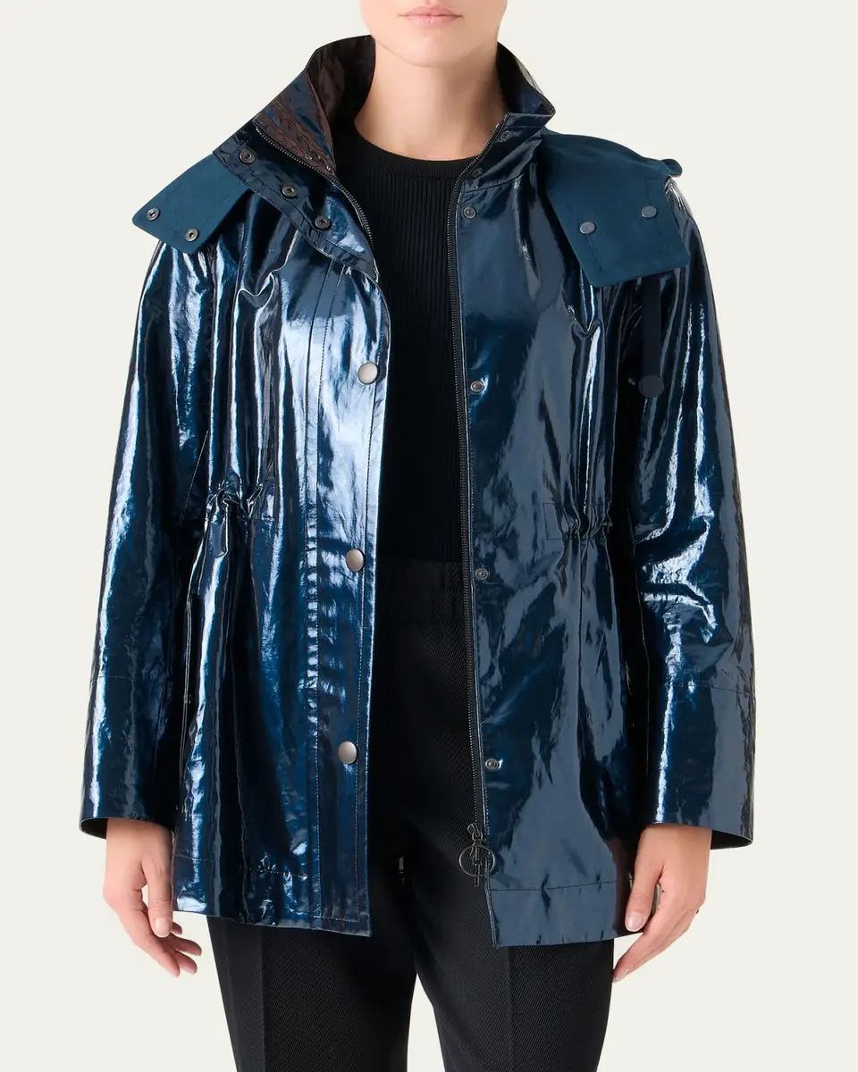Akris punto Lacquered Short Parka Jacket | Thumbnail 4 Akris punto Lacquered Short Parka Jacket | Thumbnail 4