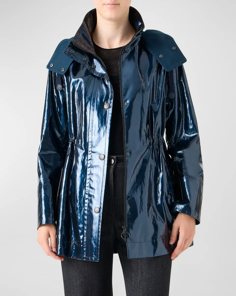 Akris punto Lacquered Short Parka Jacket | Thumbnail 7 Akris punto Lacquered Short Parka Jacket | Thumbnail 7