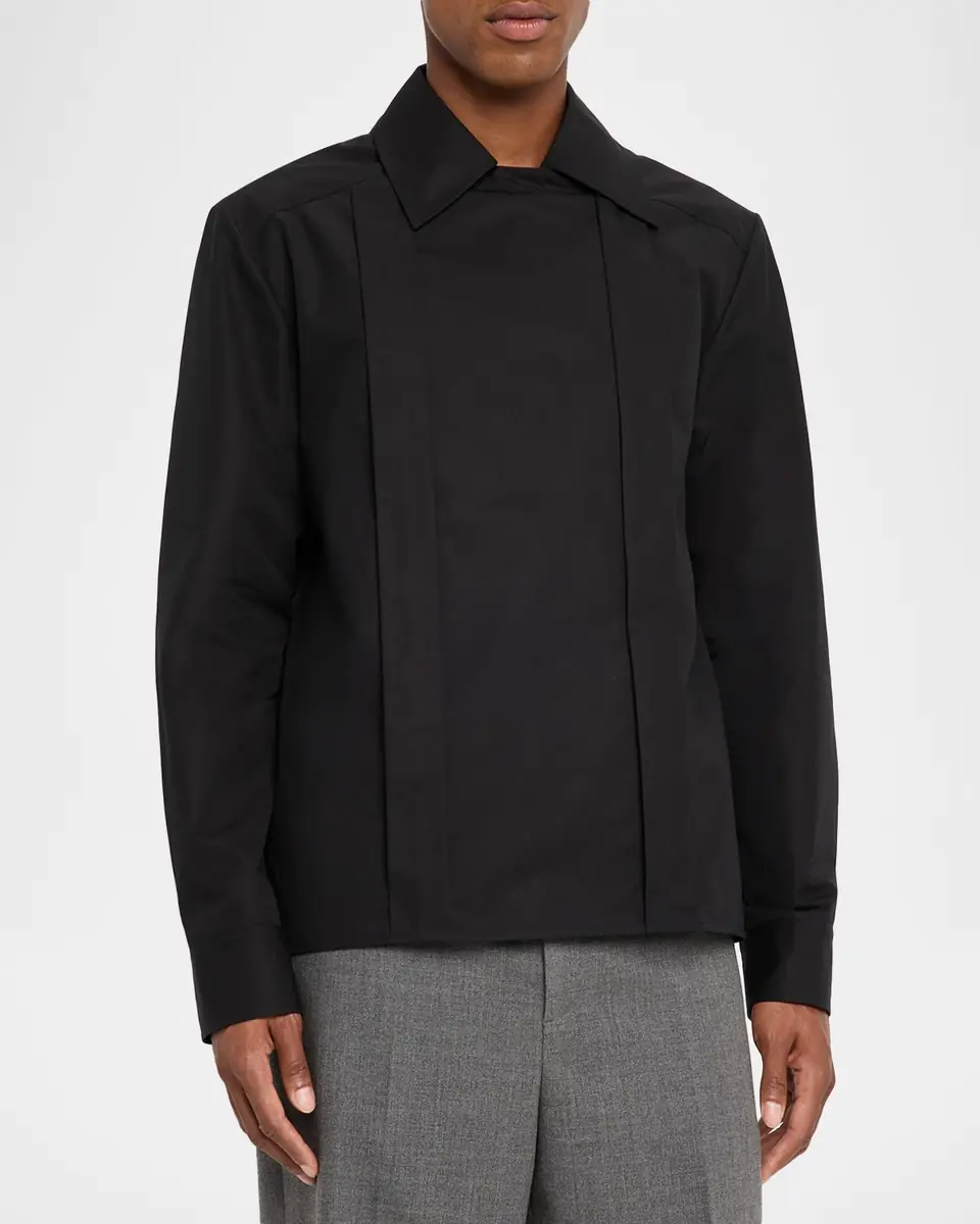 Jil Sander Men's Cotton Double-Pleated Dress Shirt | Thumbnail 3 Jil Sander Men's Cotton Double-Pleated Dress Shirt | Thumbnail 3
