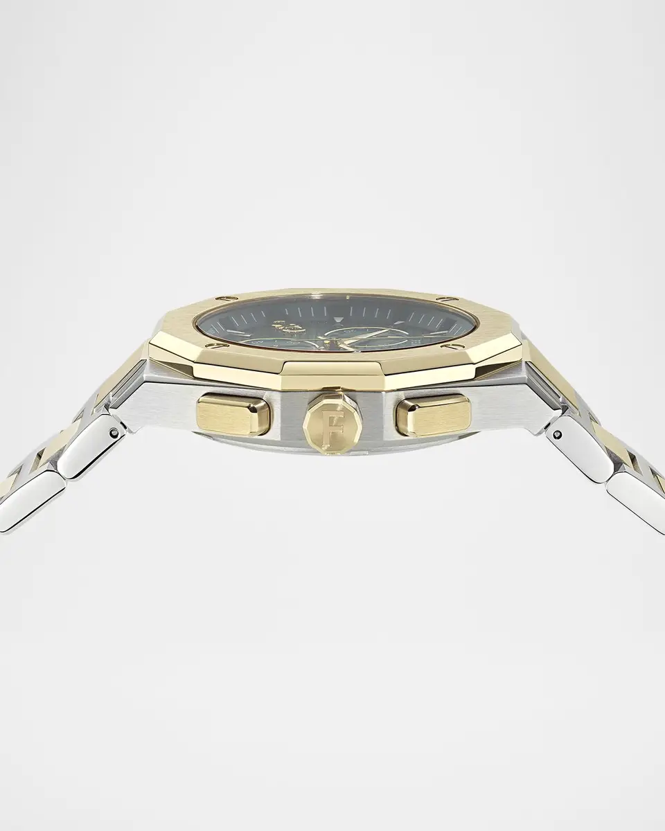 Ferragamo Men's Edge Chrono 42mm Two-Tone Bracelet Watch | Thumbnail 4 Ferragamo Men's Edge Chrono 42mm Two-Tone Bracelet Watch | Thumbnail 4