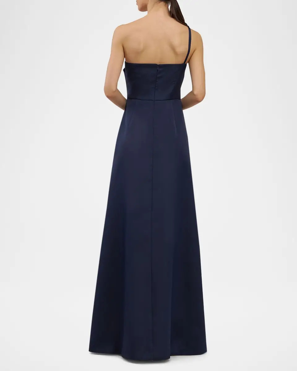 Kay Unger New York Jillian Pleated One-Shoulder Gown | Thumbnail 2