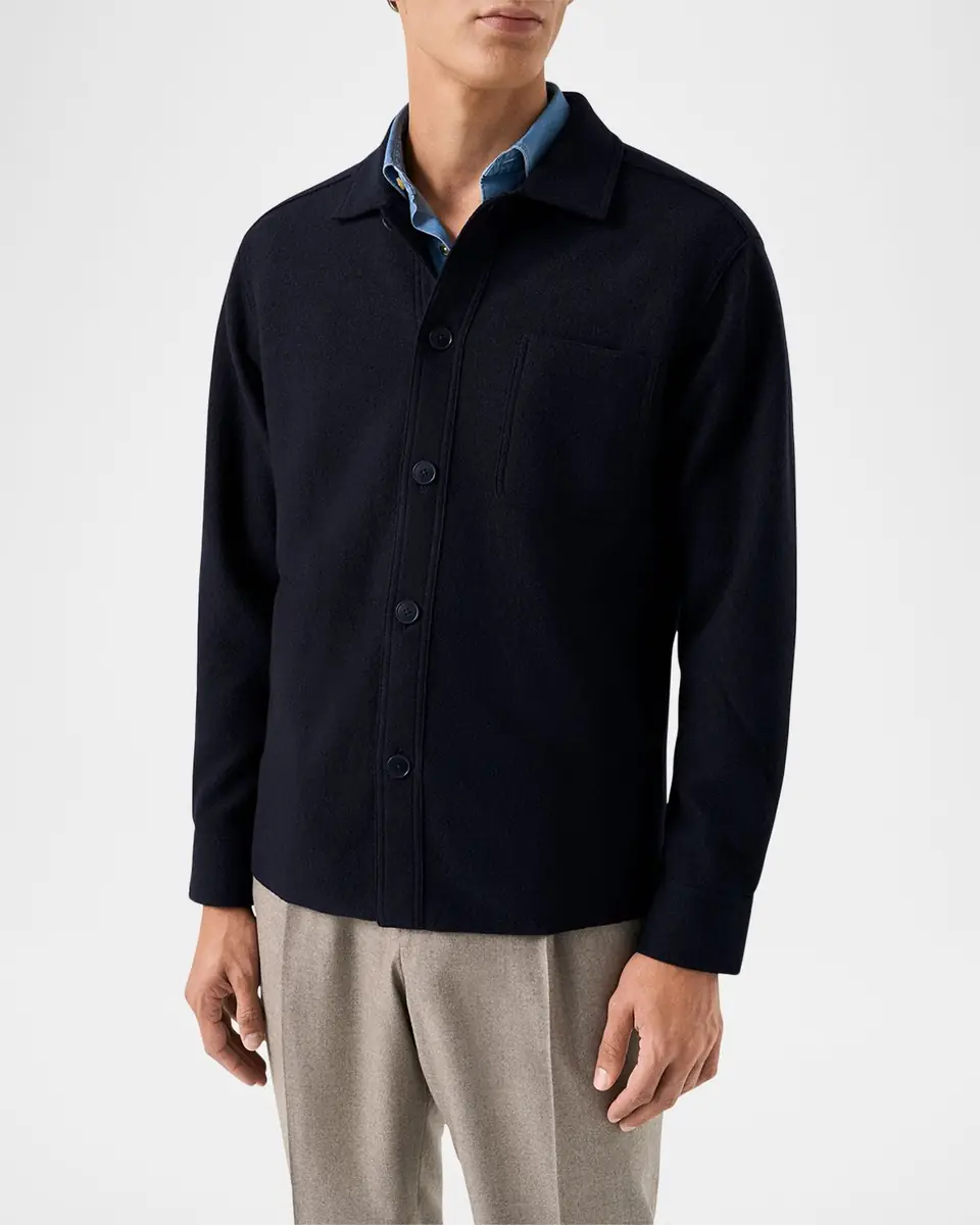 Eton Men's Boiled Wool Overshirt | Thumbnail 3