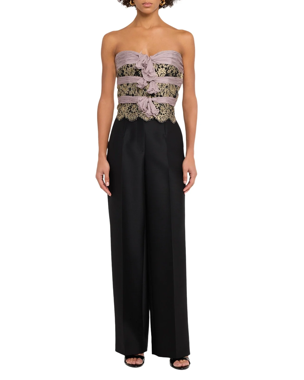Strapless Lace Triple-Bow Top Strapless Lace Triple-Bow Top