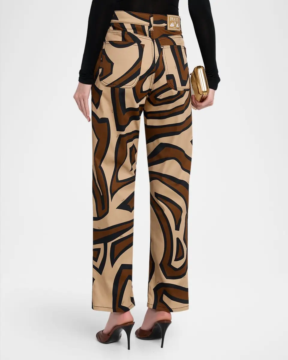 Pucci Labirinto Print Cotton Gabardine Pants | Thumbnail 2 Pucci Labirinto Print Cotton Gabardine Pants | Thumbnail 2