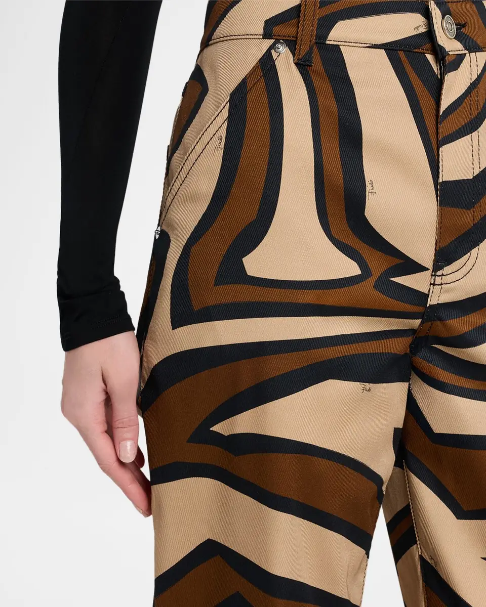 Pucci Labirinto Print Cotton Gabardine Pants | Thumbnail 4 Pucci Labirinto Print Cotton Gabardine Pants | Thumbnail 4